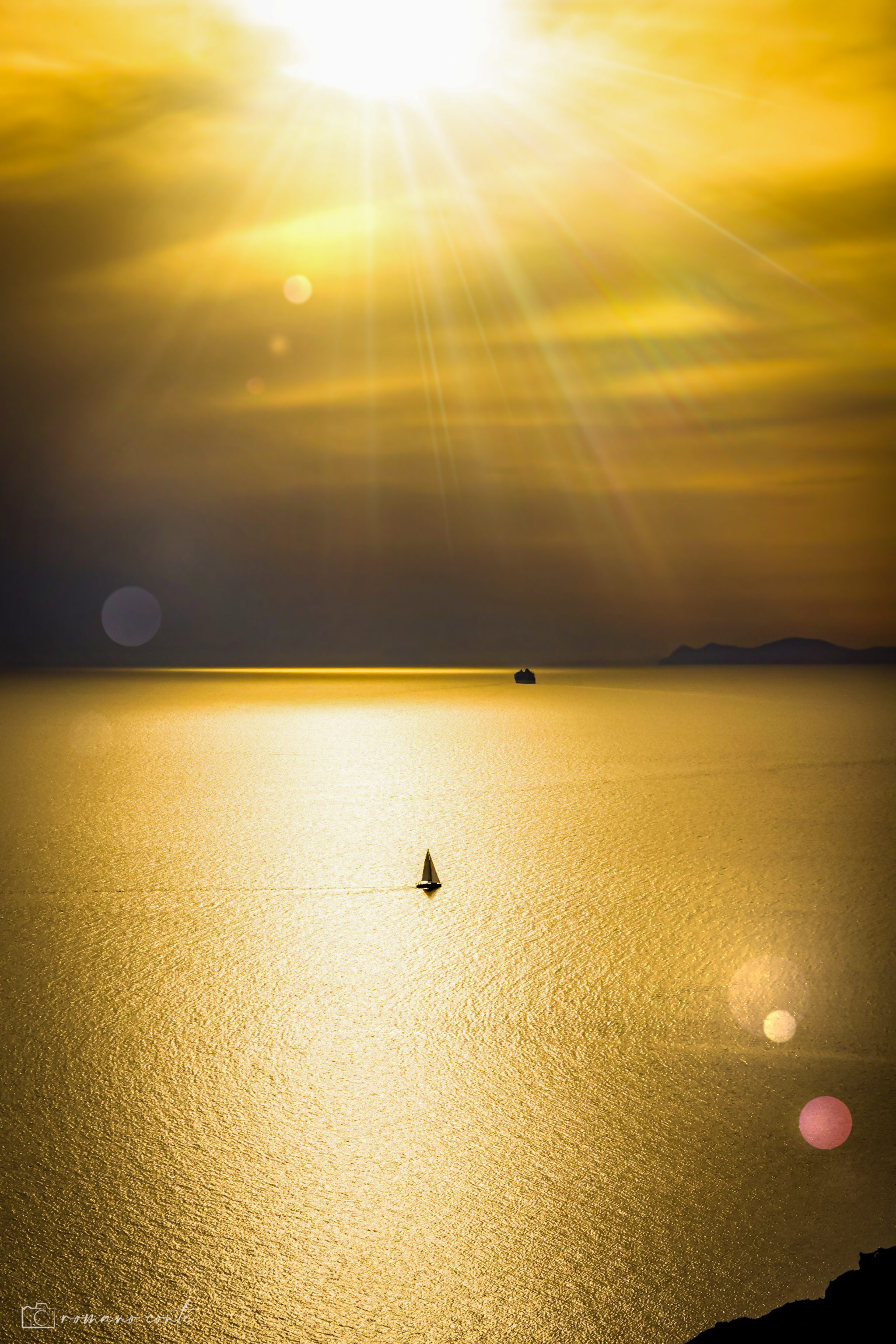 Fine Art Limited Edition © by romano conte photography - Golden Sunset in the Aegean Sea